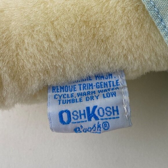 OshKosh B'Gosh Teddy Bear Plush Stuffed Animal, Eden Toys Blue Dress Vintage - Picture 6 of 8